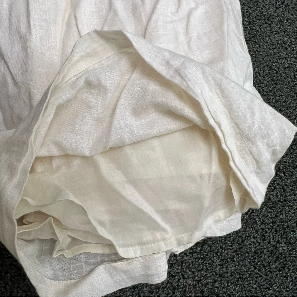 OLD NAVY Off-White Cream Flutter Lace Sleeve Swing Mini Midi Dress Open-Back M - Picture 16 of 16